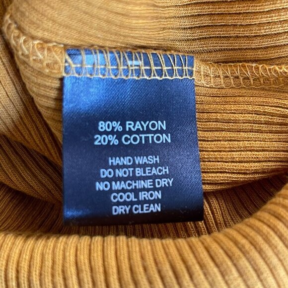 Lamarque Revolve Mustard Long Sleeve Ribbed Bodysuit Small NEW Small - Picture 4 of 4